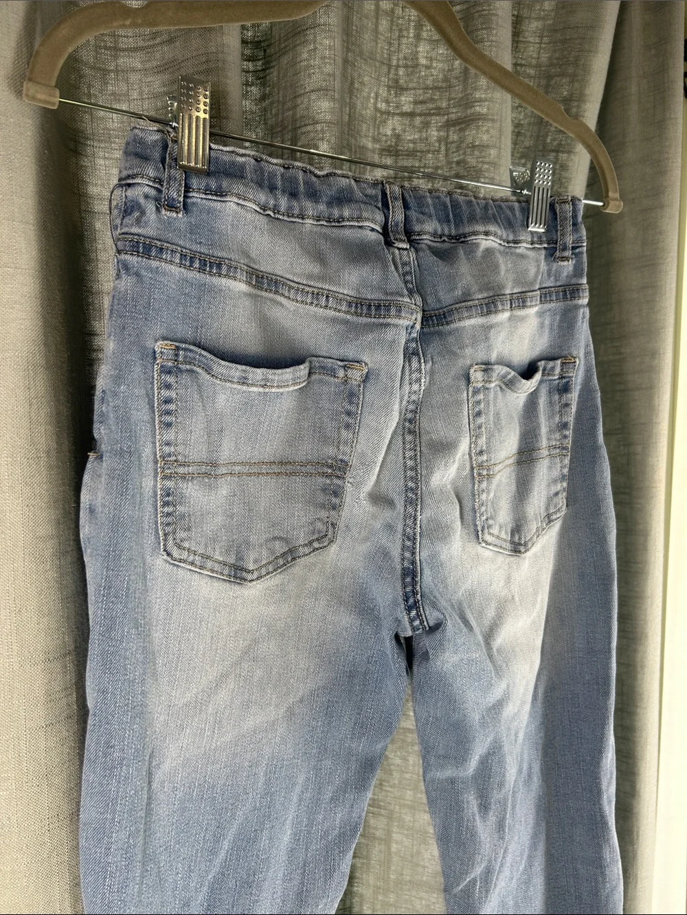 The Children's Place Light Blue Straight-Leg Jeans with Distressed Knees